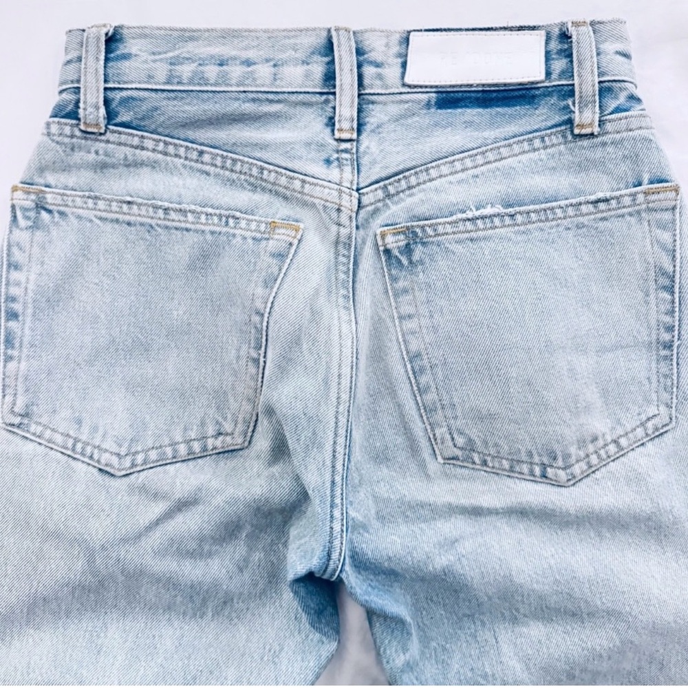 RE/DONE 90s High Rise Distressed Straight Leg Jeans Breezy Indigo Size 23 - Picture 6 of 10